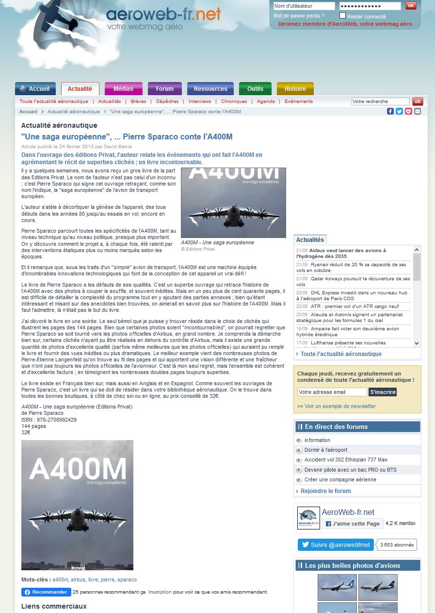 A400M P.Sparaco Ed.Privat Aeroweb.fr